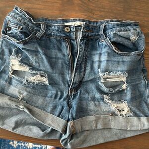 Kancan Jean shorts. Love the distressing